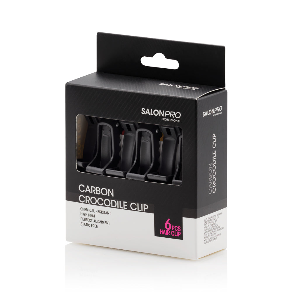 Carbon Croco Clip 10 cm, 6 Stück